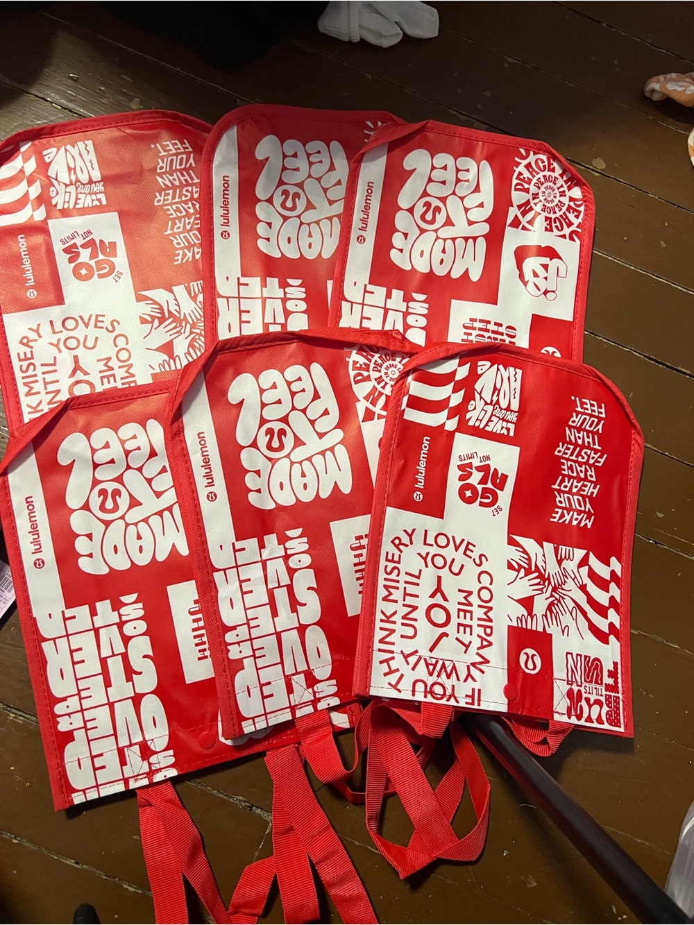lululemon athletica Red Reusable Party Tote Bag - Set of 6